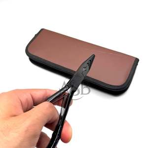 Three Holes 7 Inch Black Glossy Micro Nano Beads <b>Hair</b> Extension Stainless Steel Perfect <b>Grip</b> OEM Service - Product Image 2