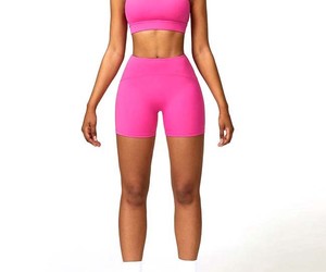 Women High Waist Yoga <b>Shorts</b> <b>Seamless</b> Stretch Workout Fitness Activewear Breathable Quick Dry <b>Gym</b> Running Exercise <b>Shorts</b> - Product Image 5