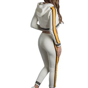 Ensemble de survêtement pour femme en deux pièces, streetwear, lourd, uni, délavé à l'acide, délavé au soleil, avec un sweat à capuche à patchs usés, 2026 - Product Image 6