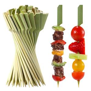Brochettes en bambou naturel vertes pour apéritifs, cocktails, fruits, grillades, collations, charcuterie et accessoires - Product Image 5