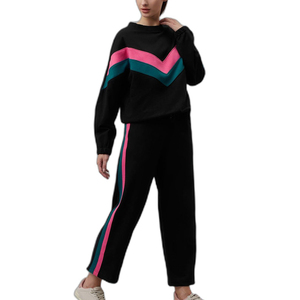 Ensemble de survêtement vert clair pour femmes, manches longues, col montant, fermeture éclair sur le devant, couleur unie, pantalon de jogging décontracté avec poches latérales - Product Image 4