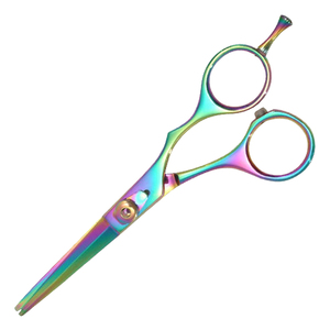 Ciseaux de coiffure professionnels en titane arc-en-ciel, ciseaux de coupe de cheveux en acier inoxydable, OEM ODM, logo personnalisé - Product Image 5