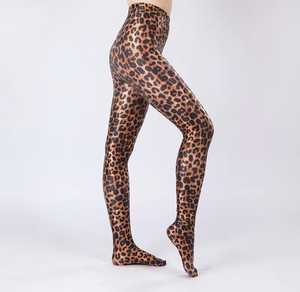 Leggings de sport taille haute à imprimé léopard, longueur intégrale, tricotés, extensibles, en spandex et nylon, pour femmes, séchage rapide, toutes saisons - Product Image 4