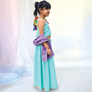 Lehenga Choli de Qualité Supérieure pour Filles de 6 à 9 Ans, Robe Ethnique Indienne Légère pour Mariages, Fêtes et Festivals, Prix Export - Product Image 5