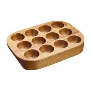 Wooden <b>Egg</b> Holder Tray 6 Slot <b>Egg</b> <b>Storage</b> Rack Kitchen Organizer Solid Wood <b>Egg</b> Display Stand Durable Countertop Holder - Product Image 2
