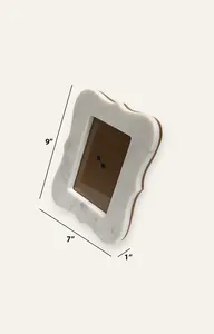 <b>White</b> Marble Handmade Photo <b>Frame</b> with Natural Stone Finish for Luxury Home Decor Office Display Gift Use and Wall Mount - Product Image 3