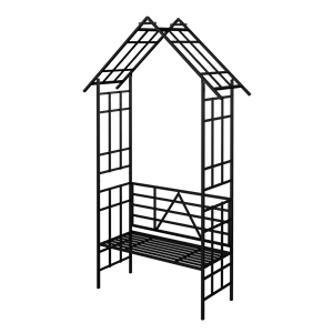 Arco da Giardino in Metallo Nero con Panchina W58.07*H97.24, Supporto per Piante Rampicanti, Arco per Rose, Set da Giardino per Esterni - Product Image 6
