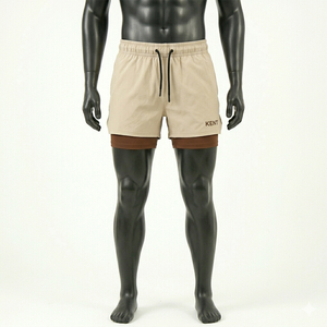 OEM Private Label 2 1 Men's Running Gym Workout <b>Shorts</b> Inner Compression Liner Four-Way <b>Stretch</b> Lightweight Quick Dry 100% - Product Image 2