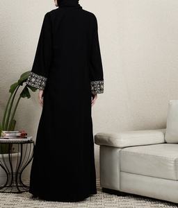 High Quality Beautiful Dubai Women Abaya Traditional Islamic Muslim Clothing & <b>Accessories</b> <b>Floor</b> Length Long Sleeves Front Open - Product Image 6