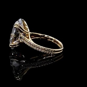 Anillo de Compromiso y Boda de Oro de 14K con Diamante Cultivado en Laboratorio de Corte Ovalado, Certificado por IGI, para Mujer - Product Image 4