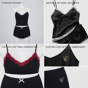 Ensemble de détente Reddito pour femme en satin de soie 100%, sans manches, col en V, couleur unie, short, deux pièces, vêtements de nuit pour adulte, style printemps, longueur genou - Product Image 4