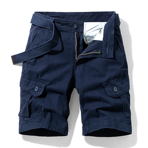 Pantalones Cortos Cargo Casuales Clásicos de Verano para Hombre, Nuevos, 100% Algodón, Transpirables, Color Sólido, Servicio OEM, Diseño Moderno con Múltiples Bolsillos - Product Image 4