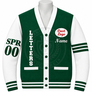 Greek university Blue White Women's sweaters Embroidered V-Neck Knitted <b>Cardigan</b> Preppy Style Letterman varsity Full Sleeves - Product Image 2