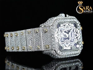 Montre de luxe pour homme de qualité supérieure, 41 mm, acier, squelette, cadran blanc, sertie de diamants, pour le travail, les rassemblements sociaux et les événements nocturnes - Product Image 3