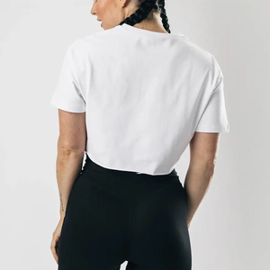 Elegante Camiseta Negra de Lona con Efecto Ácido para Mujer |   Ropa de Moda Urbana Vintage, Casual Chic, de Corte Ajustado, Transpirable, al por Mayor - Product Image 4