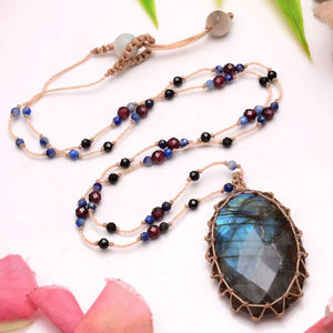 Collier pendentif perle d'eau douce goutte d'eau, perles plaquées platine, style bohème, unisexe, pour soirée - Product Image 1