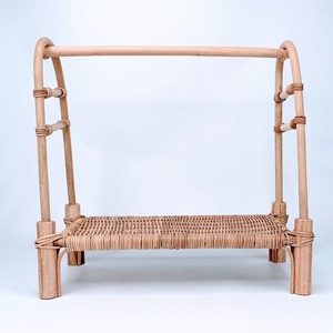 Porte-vêtements pour poupées en rotin naturel de qualité supérieure, fabriqué à la main, pour poupées bébés, jouets pour jeux d'imitation pour enfants - Product Image 2