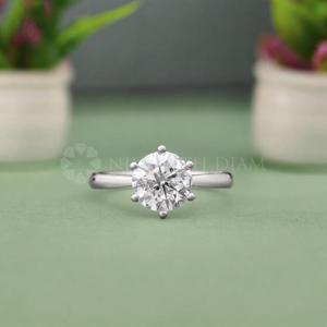 Elegant Design Round Cut <b>Fine</b> Diamond Jewelry Lab Created Diamond <b>Ring</b> in White Gold Diamond <b>Ring</b> for Women's - Product Image 1