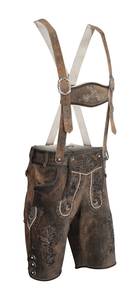 Shorts bavarois pour hommes, taille haute, motif floral brodé, boutons, en cuir, Lederhosen, Trachten, Shorts bavarois - Product Image 4