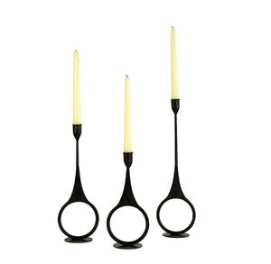 Porte-bougie moderne et élégant de qualité supérieure pour la décoration intérieure, finition noire, support à bougie en aluminium coulé, fait main, personnalisé - Product Image 4