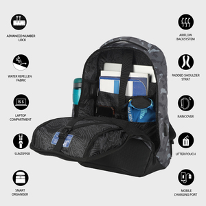 Mochila Antirrobo Resistente Arctic Fox Ranger para Portátil con Cierre de Cremallera, 35L, Resistente al Agua, con USB, para Universidad, Oficina, Camping - Product Image 2