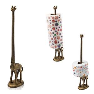 Soporte de Papel Higiénico y Toallas de Papel de Hierro Fundido con Acabado en Latón Antiguo y Portarrollos de Papel Higiénico de Hierro Fundido - Product Image 1