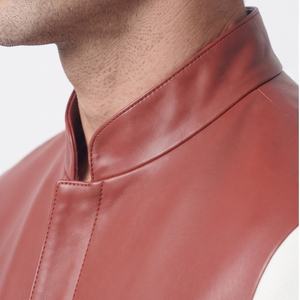 Men's Plus Size Breathable Custom Genuine <b>Leather</b> <b>Blazer</b> <b>Jacket</b>-Fashion Streetwear - Product Image 4