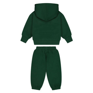 Conjunto Deportivo de Dos Piezas para Niños, Sudadera con Capucha y Pantalones Deportivos con Cordón, Estilo Vintage, Corte Regular, Tejido Grueso de Seda/Algodón/Poliéster - Product Image 2
