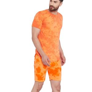Venta caliente de los hombres de verano de marca de calidad gimnasio camiseta Twin Set 2 piezas cuello redondo Camiseta pantalones cortos de hombres - Product Image 5