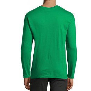 T-shirt pour homme à manches longues, coupe classique, en coton, col rond, décontracté, respirant, à porter tous les jours, haut tendance - Product Image 2