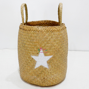 Panier rond en feuilles de palmier, fait main, naturel, écologique, multifonctionnel, pour la maison, l'hôtel et le restaurant - Product Image 3