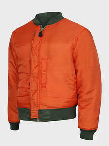 Men's Olive Green Bomber <b>Jacket</b> Solid Color Zipper Closure Casual <b>Mandarin</b> <b>Collar</b> Viscose/Polyester Material Winter Wear - Product Image 5