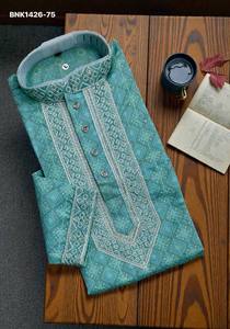 New Variety <b>Silk</b> with Traditional Design Embroidered Readymade Full-Sleeve Short-<b>Kurta</b> Collection Manufacturer from Surat - Product Image 5