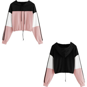 Sudadera con Capucha Corta de Alta Calidad para Mujer, Manga Larga, Suave, con Bloques de Color, Sudadera con Capucha Corta para Invierno - Product Image 6