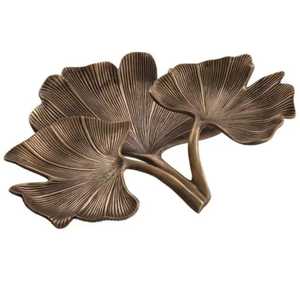 Bandeja de Metal Plateada con Doble Hoja de Ginkgo, Soporte para Llaves de Aluminio, Plato para Calentar Alimentos y Cazuelas, Bandeja para Joyas y Adornos - Product Image 5