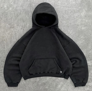 Sweat à capuche personnalisé en coton mélangé imprimé numériquement, coupe ample unisexe grande taille, épaules tombantes, 100 % coton, tricot épais pour l'hiver - Product Image 4