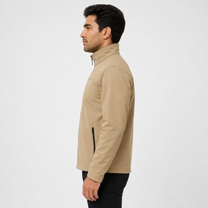 Veste en toile pour homme à capuche au design unique, style zippé, tissu 100% polyester, imperméable, personnalisable OEM - Product Image 3