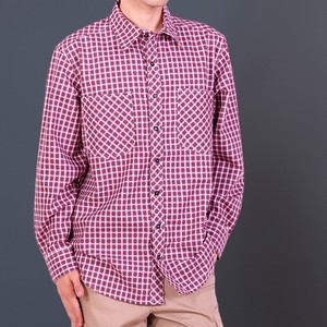 Chemise à carreaux à manches longues pour homme, coupe classique, décontractée, en coton tissé, à motifs, boutonnée - Product Image 3