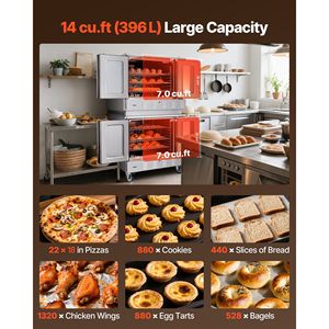 Forno a Convezione Commerciale a Doppio Piano da 14 Cu.ft con 40.000 BTU X 2 Potenti Bruciatori a Gas Naturale per Panetteria - Product Image 4