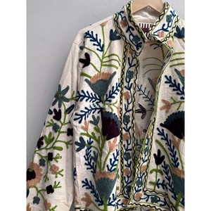 Veste en coton Suzani faite à la main, veste courte d'été, veste bohème chic, veste brodée ouzbèke, veste pour femme - Product Image 3