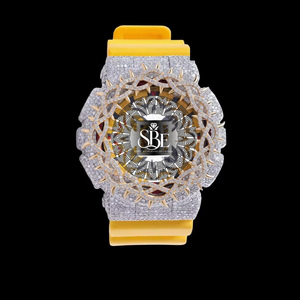 Reloj de Pulsera de Cuero Azul de Primera Calidad con Diamantes Incrustados para Oficina, Fiestas y Eventos Nocturnos, Disponible para Exportación - Product Image 1