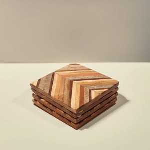 Sous-verres en résine de bois, sous-verres carrés, sets de table modernes, écologiques, antidérapants, durables, pour la cuisine et la salle à manger - Product Image 2