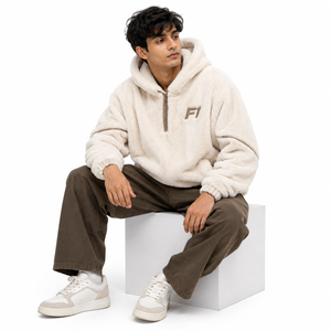 Sweat à capuche zippé surdimensionné en sherpa de haute qualité avec détails brodés personnalisés pour hommes, en molleton de coton, vente en gros USA - Product Image 4