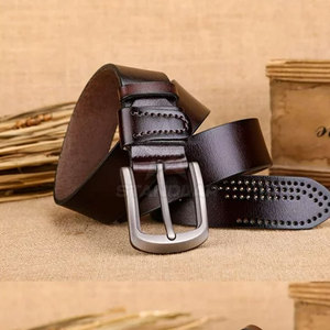 Cinturones de Cuero Vacuno de Alta Calidad Hechos a Medida para Hombre, Nueva Moda, Venta al Por Mayor, de Pakistán - Product Image 5