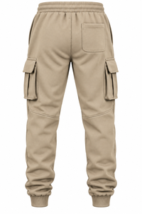 Pantalones deportivos cargo para hombre con logotipo personalizado, de algodón y felpa, corte regular, informales, con bolsillos, para otoño, pantalones ajustados para hombre. - Product Image 2