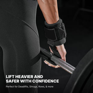 Heavy Duty Neoprene Wrist Support Hooks for Gym <b>Weight</b> Lifting and <b>Training</b>-Anti-Slip Pain Relief Unisex - Product Image 5