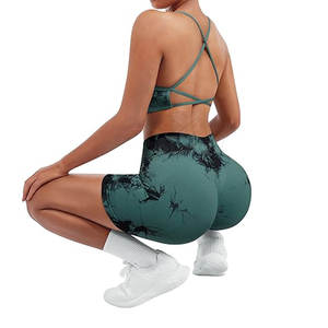 Ensemble short et soutien-gorge de yoga pour femme, tissu extensible léger, évacuation de l'humidité, parfait pour le fitness - Product Image 4