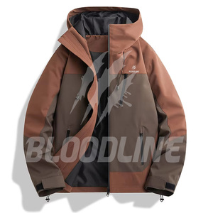Veste coupe-vent noire à manches longues imprimée pour homme BLOODLINE, vêtements d'extérieur pour l'hiver - Product Image 6