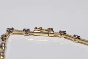 Pulsera de Moissanita con Cuentas, Plata de Ley 925, Chapada en Oro, Ajustable, Joyería de Lujo para Mujer, Regalo - Product Image 2