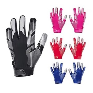Guantes de Receptor de Fútbol Americano Hechos a Medida de Alta Calidad, Ropa Deportiva de Equipo, Cierre de Velcro de Poliéster/Algodón, Unisex - Product Image 3
